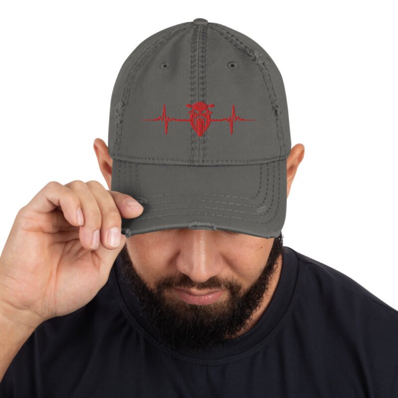 Moto Heartbeat Distressed Hat