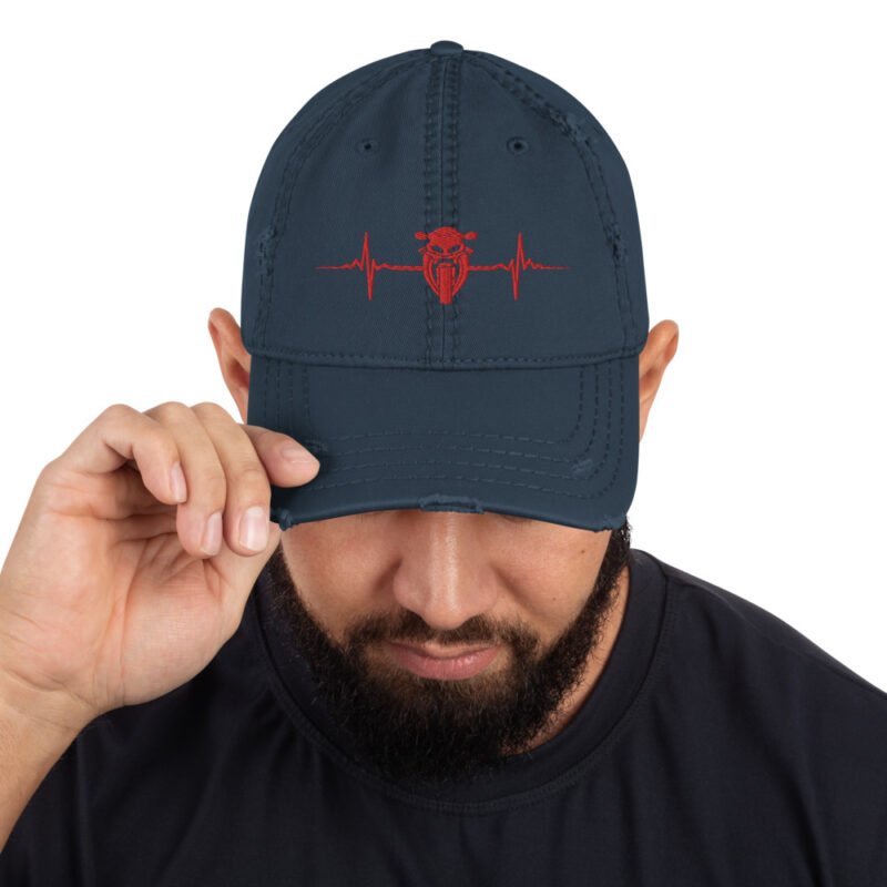 Moto Heartbeat Distressed Hat