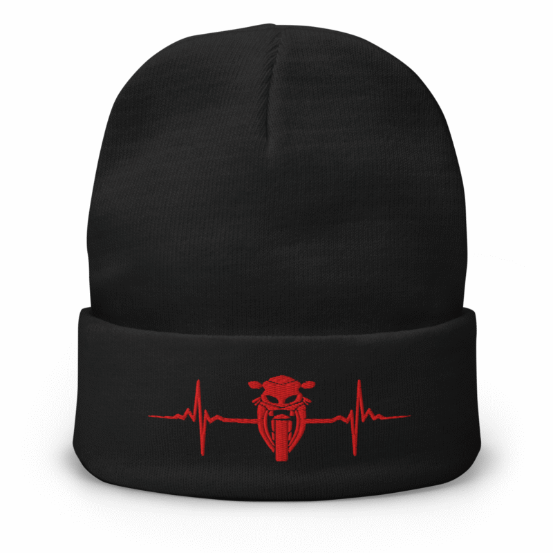 Moto Heartbeat Embroidered Hat - Black